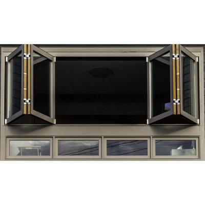 China High Quality Glass Sliding Aluminum Folding Window Double Screen Bi Folding Window And Bi Doors Fold Up Stained Glass for sale