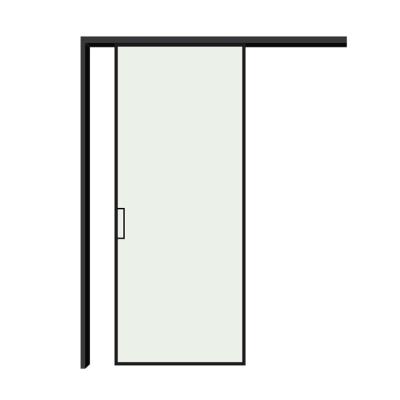 China Double interior door tempered glass modern barn door for living room aluminum sliding barn doors for sale