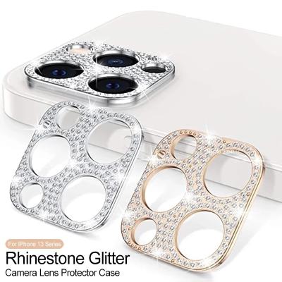 China Anti-scratch Crystal Glitter Rhinestone For Camera Protector Max PC Coverage Pro 11 12 Mini Bling Diamond Lens Luxury iPhone 13 Protection for sale