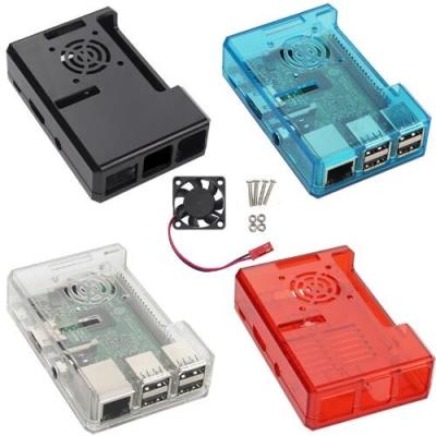 China Clear Transparent/Red/Black/Blue ABS Raspberry pi 3 B+ Case Shell Box Cover With Fan Compatible For Raspberry pi 3 B+ model for sale