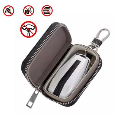 China NATIONAL Premium Faraday Boxcar Key Fob RFID Signal Blocking Bag PU Leather Anti-Theft Pouch Cash Box Cover Blocker Anti-Gab Pouch for sale