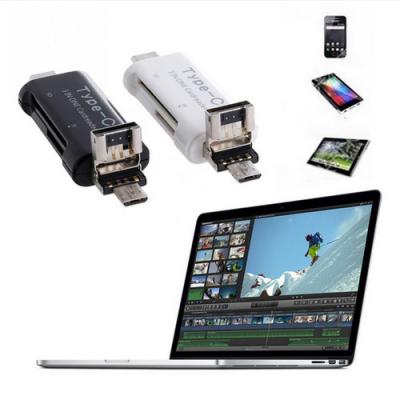 China 3 in 1 Card Reader 3 in 1 Micro USB, USB 2.0 and Type C with SD/TF Card Reader For Apple New Macbook / Type C Devices for sale