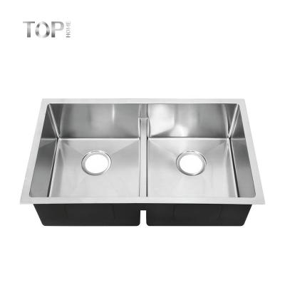 China Modern Hot Sale Kitchen Sinks Stainless Steel Double Bowl Hand Washing Basins for sale