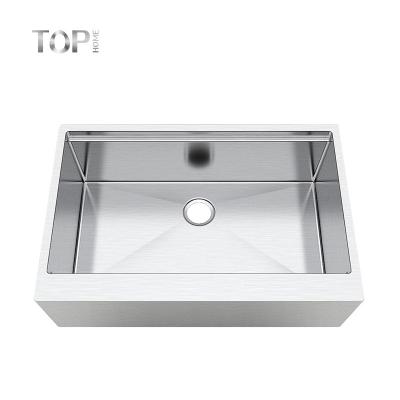 China Modern Customization 304 Stainless Steel Bowl Sink Farmhouse Single Kitchen Basin Sink for sale