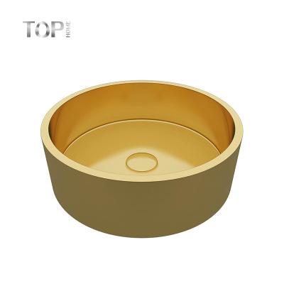 China Modern Wholesale Bathroom Small Size Countertop Gold Basin Washing Hand Sink for sale