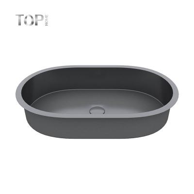 China Modern Modern Stylish Lavatory Single Bowl 304 Stainless Steel Black Sink With Undermount Install for sale