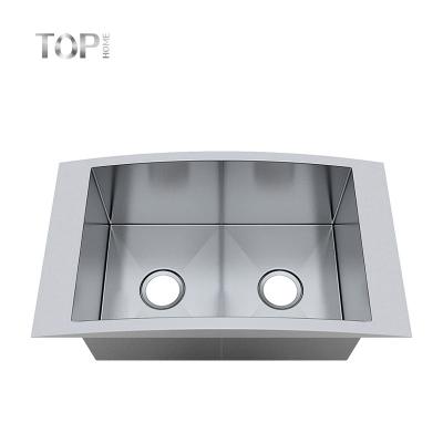 China Modern European Style Stainless Top Mount Double Bowl Home Kitchen Sink for sale