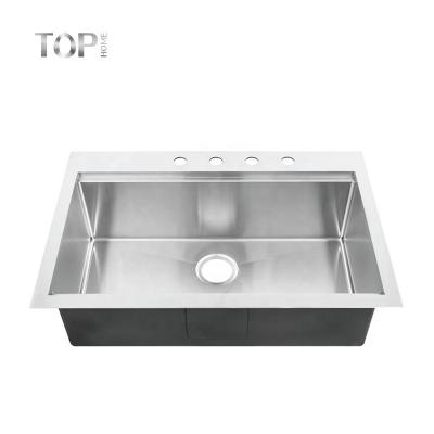 China Modern Commercial Public Toilet Washroom Single Bowl Sink With Four Faucet Hole for sale