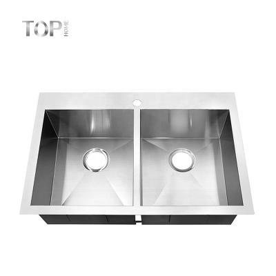 China Modern Kitchen Hand Made Sink Manufacturer 304 Stainless Steel Single Bowl Farmhouse Sinks for sale