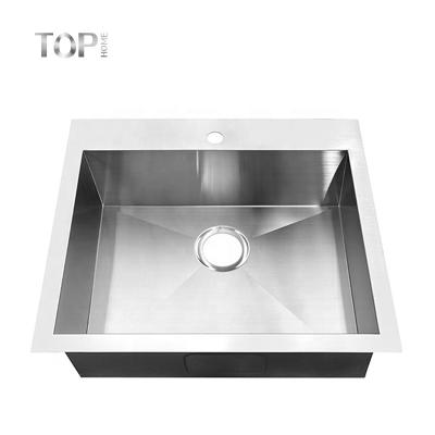 China Modern Commercial Top Mount Single Bowl SUS304 Hand Wash Sink For Kitchen for sale