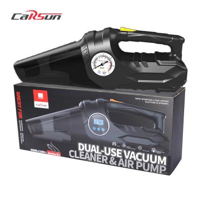 China CARSUN Multi-Funtion Handheld 100w Powerful Suction Wet & Dry Car Vacuum Tire Tire Inflators with Tire Pressure Gauge for sale