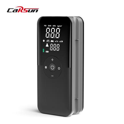 China Portable Wireless Tire Pressure Monitor Carsun C3106 Air Compressor Power Bank Tire Inflator Te koop