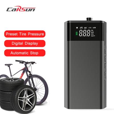 Κίνα CARSUN Motorcycle 12V Black Air Compressor Car Tire Inflator Pump Durable Inflatable Pump Light Weight Portable Tire Inflators προς πώληση