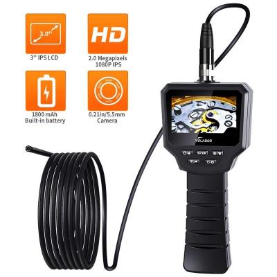 China 3 Inch Waterproof 1080P HD Digital LCD Borescope Camera 5.5mm 1800mah Waterproof Semi-rigid Inspection Camera for sale