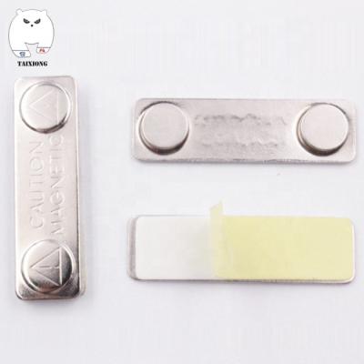 China Reusable Strong Neodymium Magnet ABS Magnetic Name Badge Holders with Back Plate Steel Fastener with 3M Adhesive for sale