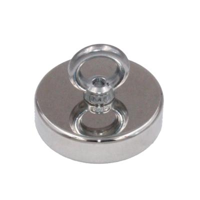 China Industrial Magnet China Manufacturer 200kg Super Strong Round NdFeb Fishing Magnet With Eyebolt for sale