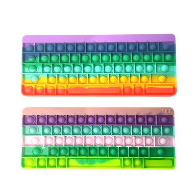 China jumbo noise toy selling desk stabilization annealing bubble push silicone noise keyboard sensory running toy THX-2571 for sale