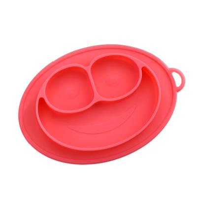 China Disposable Placa De Silicona BPA Free Easy Clean Food Grade Bowl Toddler Strong Non-Slip Dishes For Kids Baby Suction Silicone Dish for sale