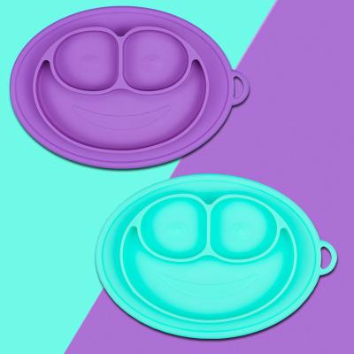 China Plato Cena Disposable Silicone Toddler Clean Easy Loading BPA Free Food Grade Non-Slip Baby Suction Kids Silicone Dinner Dish for sale