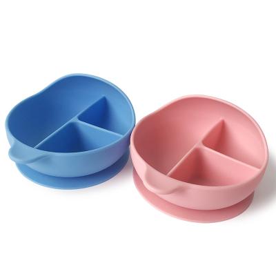 China Eco-friendly cuenco de silicona disposable rip off tapa Non-Toxic Strong Suction Divided Silicon Silicone Feeding Set Bowl With Lid Kids for sale