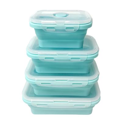 China Kids Food Grade Collapsible Food Grade Silicone 4 Pcs BPA Free Collapsible Collapsible Bowl for sale