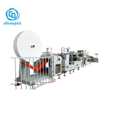 China Folding& Full Automatic Pocket Cloth CDH-2100 Handkerchief Tissue Machinery Product Packing for sale