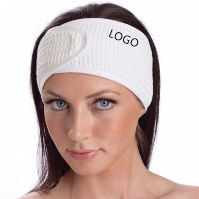 China Custom high quality beauty salon headband cotton waffle weave spa makeup headband facial headband for sale