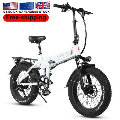 China 72h Fat Delivery SAMEBIKE Full Tire Suspension 48V10Ah Lithium Battery USA Aluminum Ebike Demountable Warehouse 500w for sale