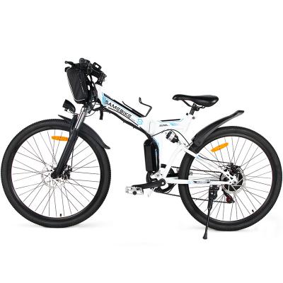 China Aluminum Alloy OEM High Carbon Steel Foldable Frame Long Range 26inch Mountain Electric Bicycle for sale