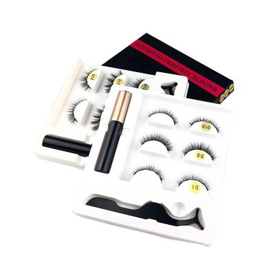 China Good quality 25mm natural soft magnetic false eyelashes and eyeliner set natural magnetic lashes for sale