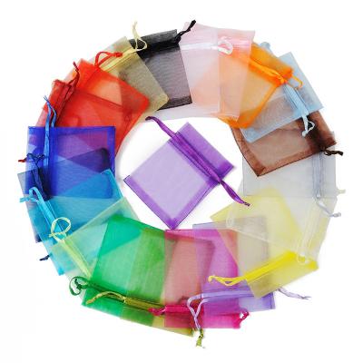 China Custom Gift Waist Organza Pouches Drawstring Jewelry Organza Bag for sale