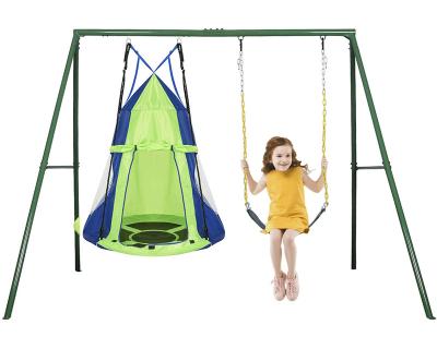 China Contemporary swing set with 31-inch saucer shaft swing swivel and heavy-duty A-frame metal swing bracket for sale