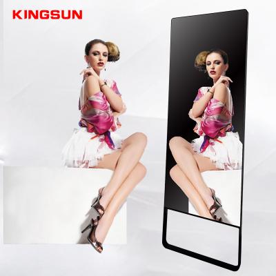 China 43 inch touch screen booth magic mirror indoor advertising display with motion sensor for sale