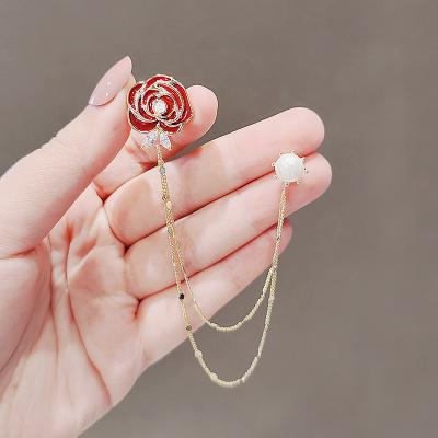 China Wholesale Korea Fashion Goods 2021 For Women Personality Brooch Rose Flower Brooch for sale