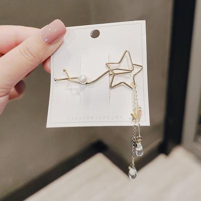 China Fashion Tassel Plaid Hair Clip Large Gold Metal Hair Clip Hair Clip Elegant Simple Hair Clips Accessory for sale