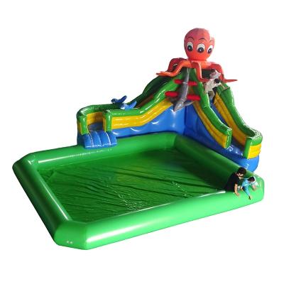 China Adorable Orange Commercial Grade Water Fun Ocotups Inflatable Water Slide Inflatable Water Slide For Sale for sale