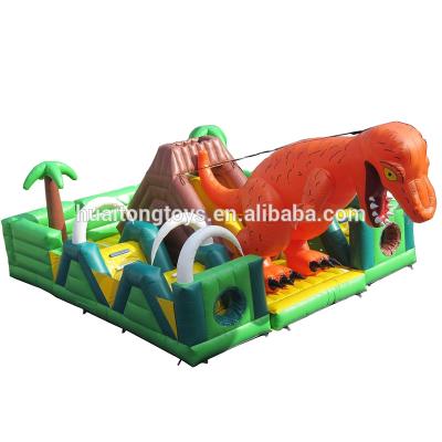 China Orange Inflatable Bounce House Inflatable Amusement Park Dinosaur Amusement Park for sale