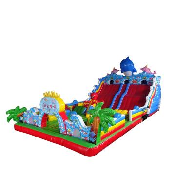 China Attractive Outdoor Amusement Park Bouncer Bouncy Castle Inflated To Slide Combo Games For Kids for sale