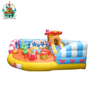 China Amusement Park Colorful Bouncy Castle Inflated Slide Combo For Kids for sale