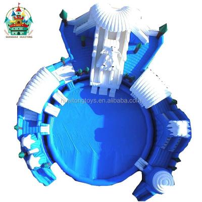 China Entertainment Inflatable Snow World Inflatable Ice Water Park With Big Slides And Bouncing Mat for sale