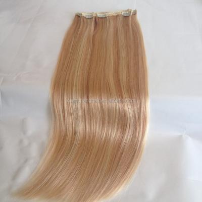 China Piano Color 150g Silky Straight Indian Remy Clips In Hair Extensions Piano Wave for sale