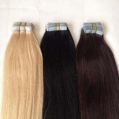 China 18inch Silky Straight Brazilian Remy Human Hair PU Weft Tape In Hair Extension for sale