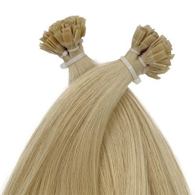 China Silky Straight Wave Remy Hair Extensions Prebonded White Blonde Flat Keratin Tip for sale