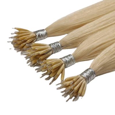 China Silky Straight Nano Hair Extensions Ring Metal Gray Color Stick-Tip Wave Cheap Price for sale