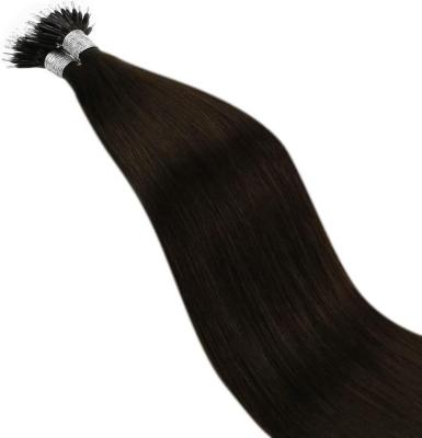 China Silky Straight Wave Ring Human Hair Extension Remy Brazilian Prebonded Nano Hair for sale