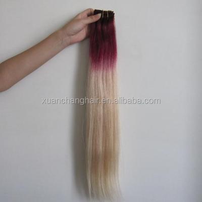 China Factory Price Silky Straight Wave Ombre Color Brazilian Hair Hair Weft Extension for sale