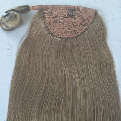 China Wave Silky Straight Wrap Around 100% Remy Hair Ponytails Extensions For Black Women for sale