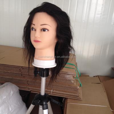 China Silky Straight Professional Hair Mannequin Head Natural Color Wave Training Head for sale