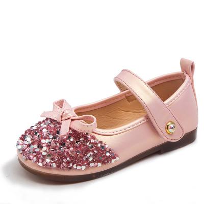 China Belle Pop Glitter Dance Shoes Girl Deodorization Good New Design Party Crystal Material Princess Flat Shoes for sale