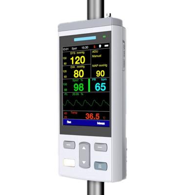 China 3.5 Inch Plastic Screen Handheld Blood Pressure Body Temperature Measuring Wireless Vital Sign Monitor for sale